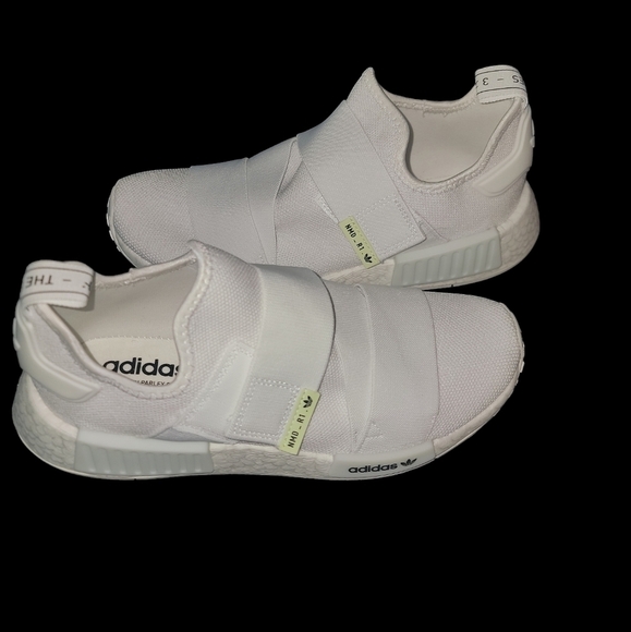 Women's size 9 Adidas NMD_R1. These are white with lime accents. New Without Tag - Picture 5 of 7